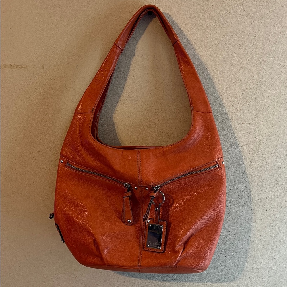 TIGNANELLO LEATHER HOBO BAG BURNT ORANGE LIKE NEW